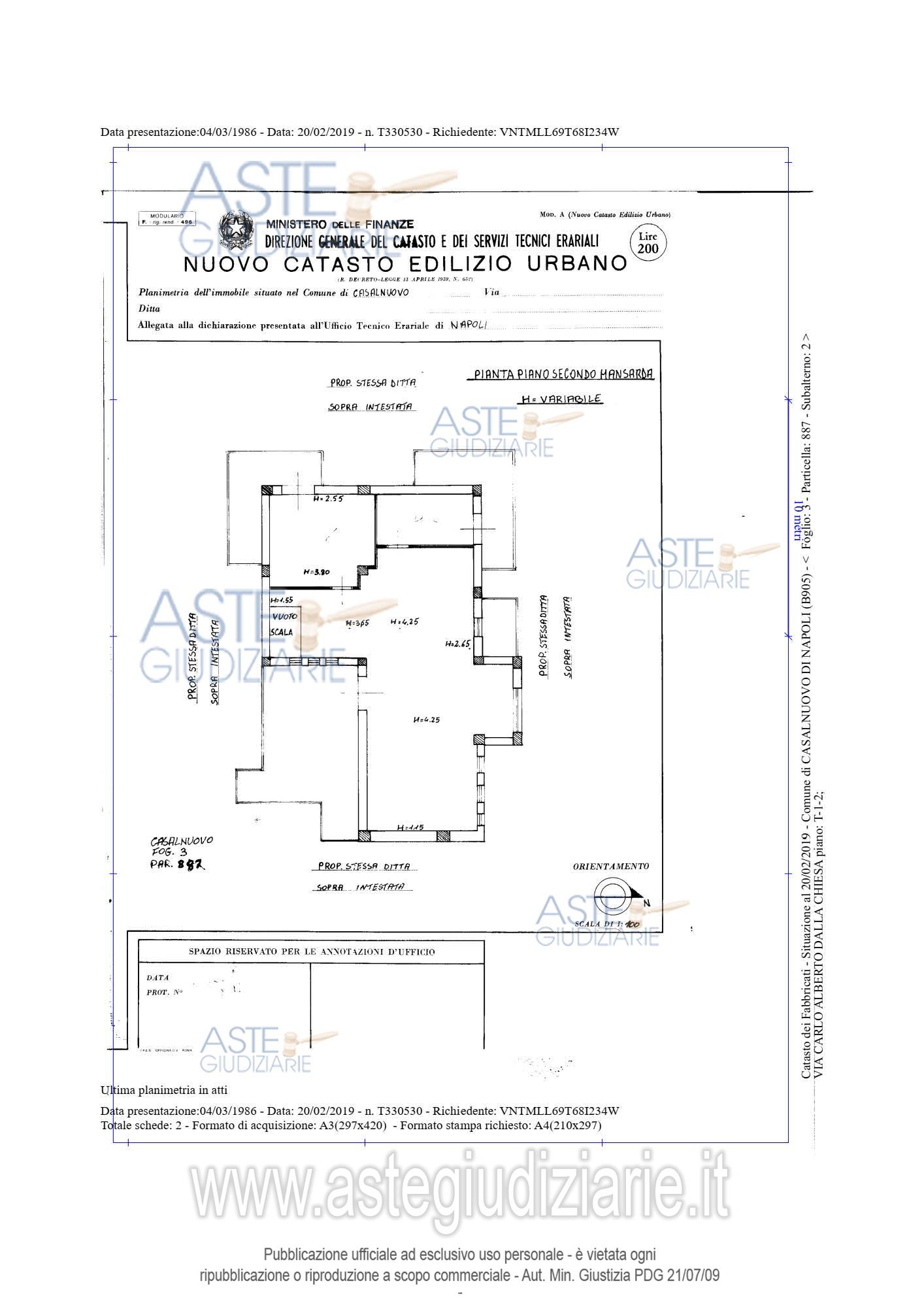 Planimetria del bene
