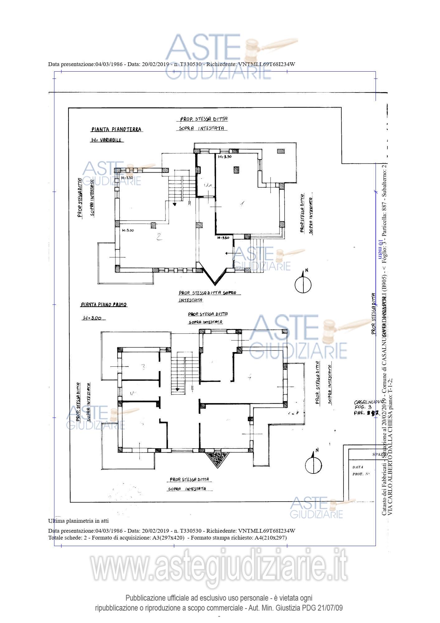 Planimetria del bene