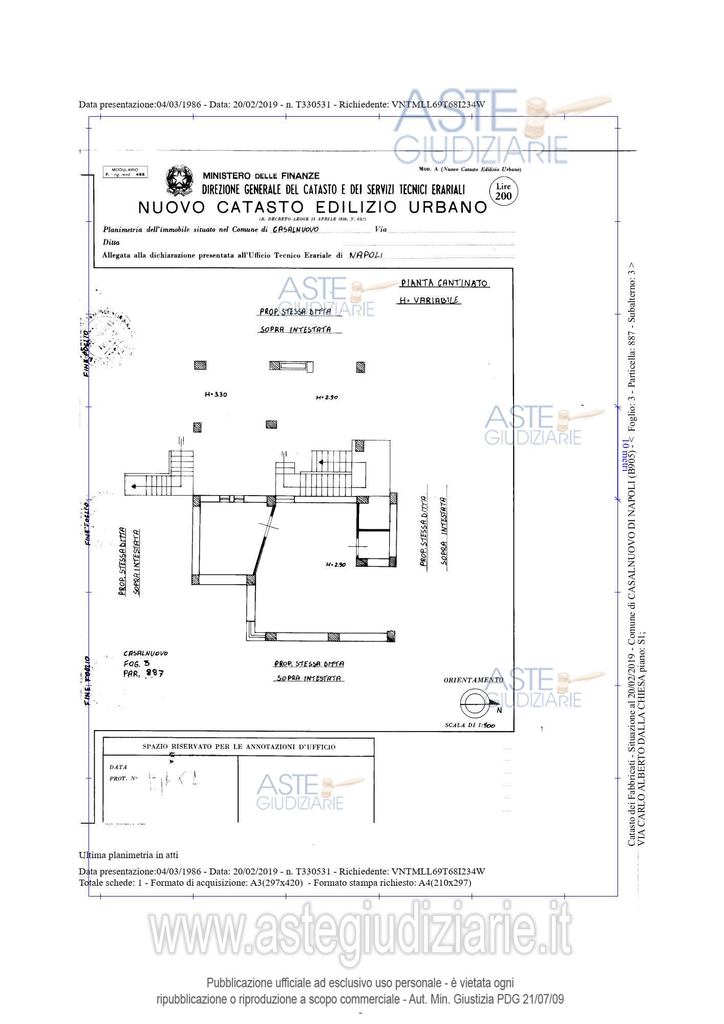 Planimetria del bene