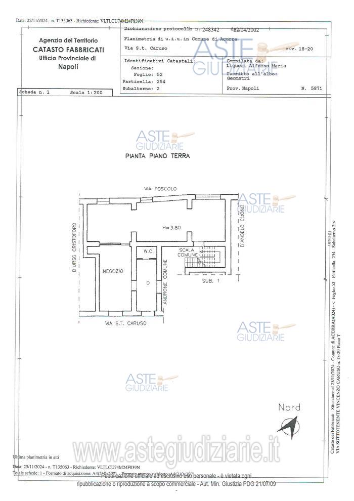 Planimetria del bene
