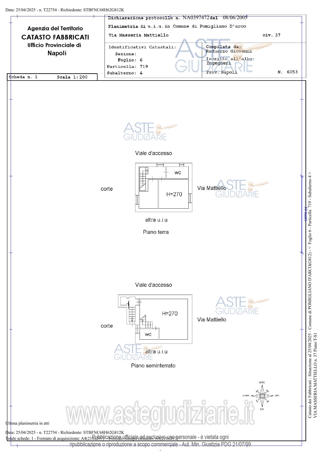 Planimetria del bene