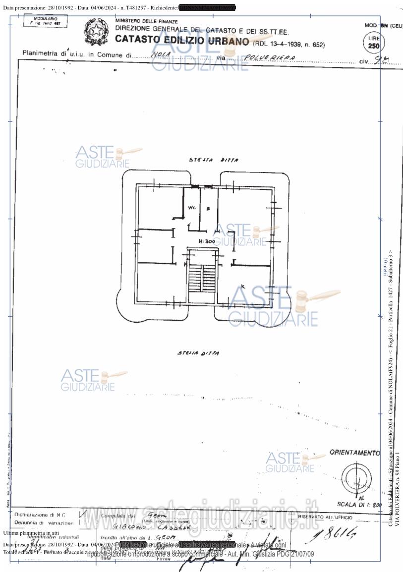 Planimetria del bene