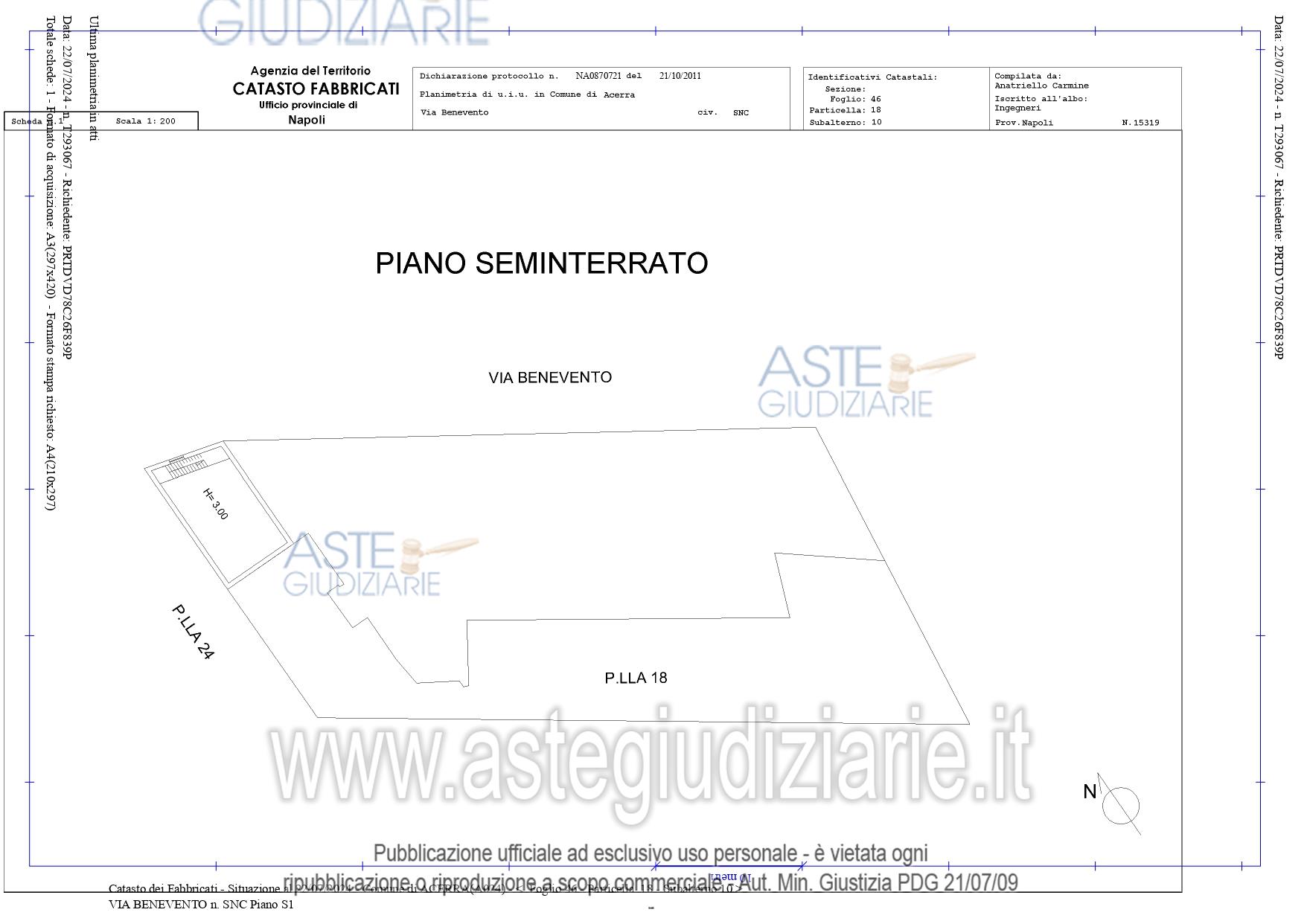 Planimetria del bene