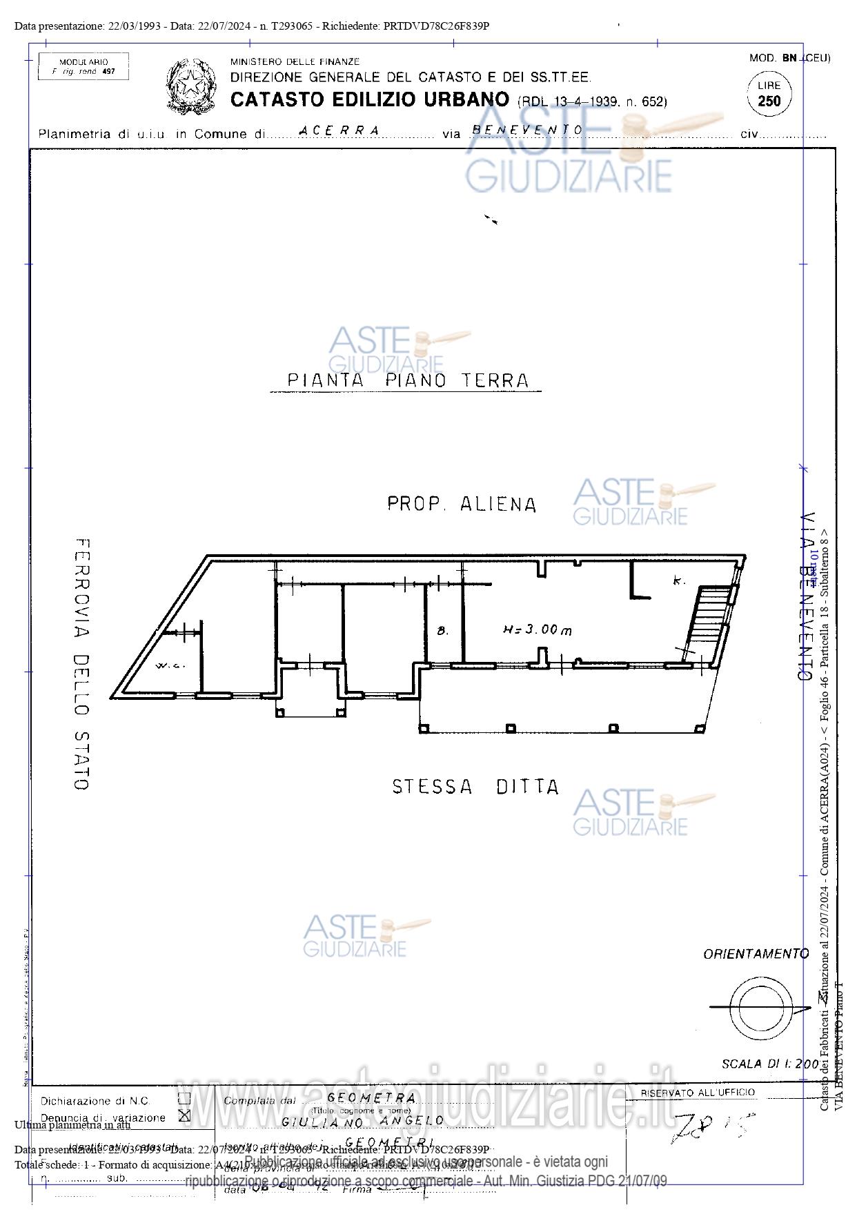 Planimetria del bene