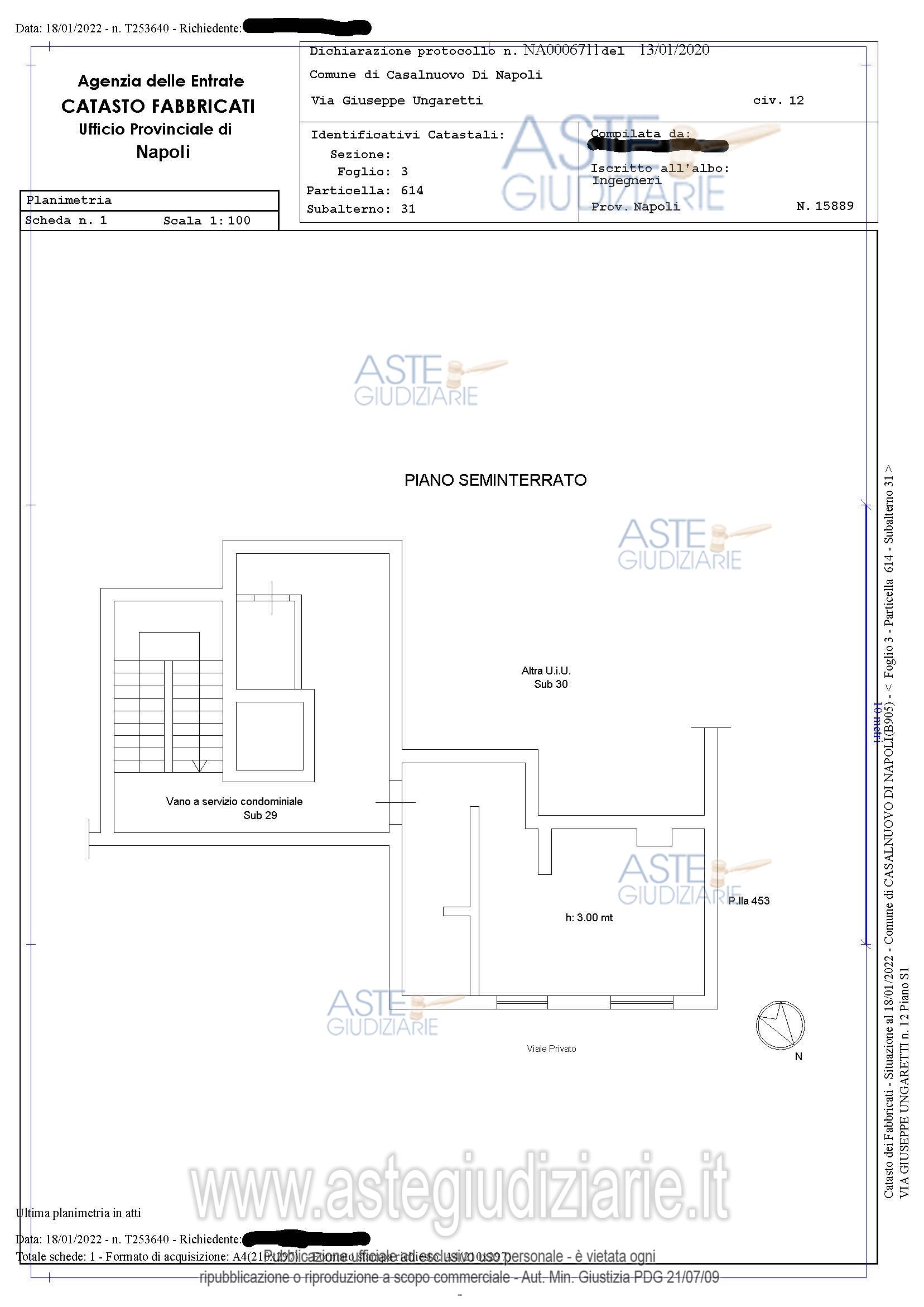 Planimetria del bene