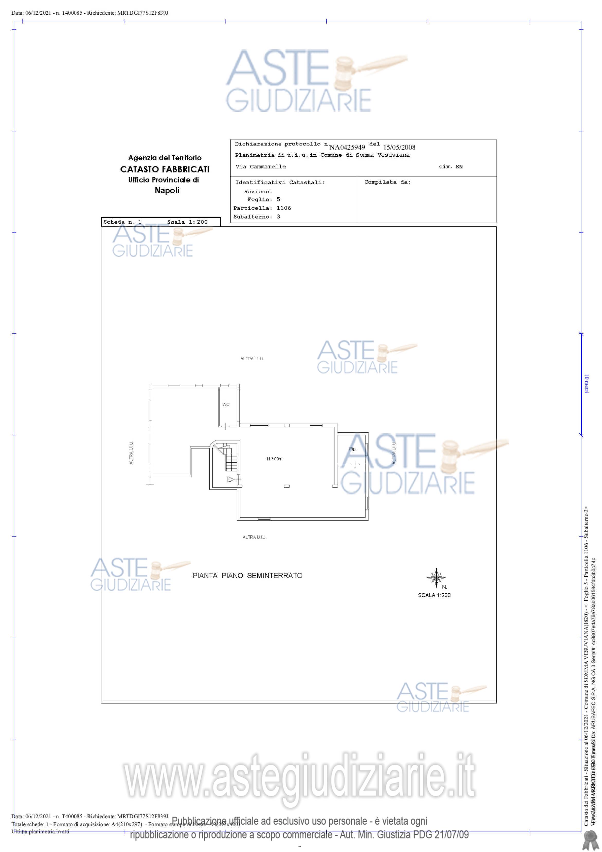 Planimetria del bene