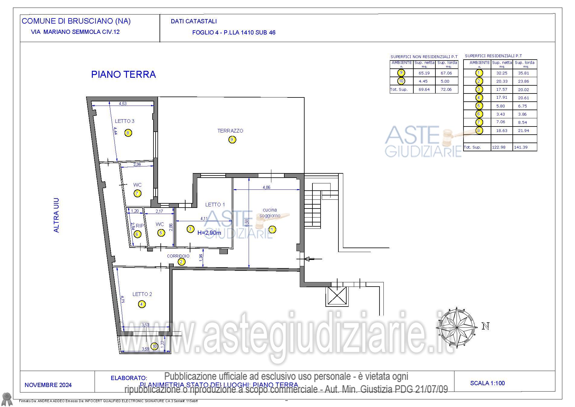 Planimetria del bene