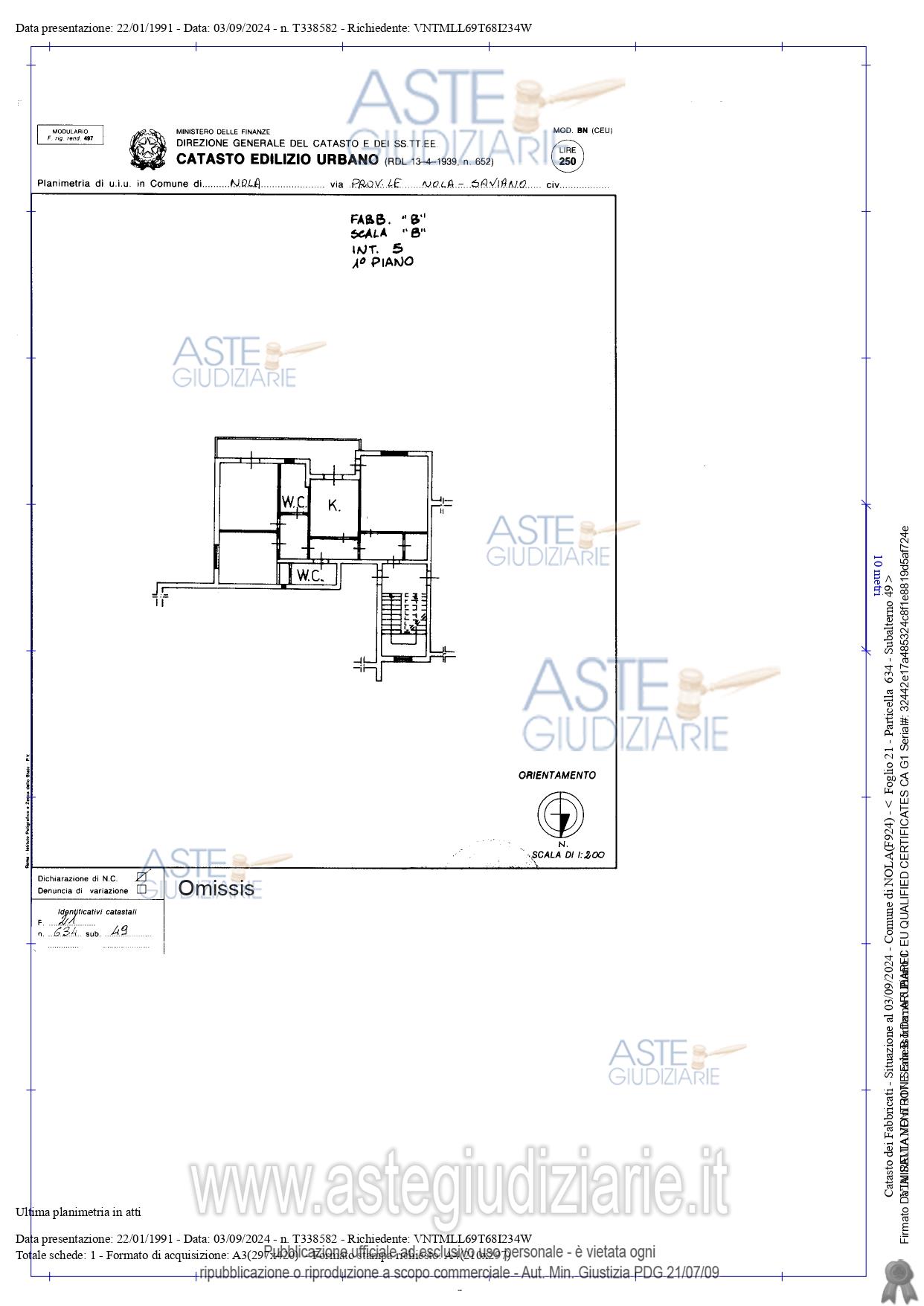 Planimetria del bene