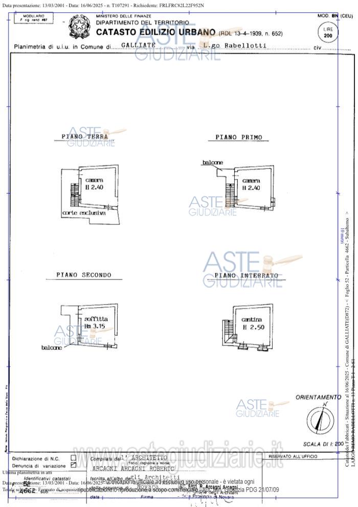 Planimetria del bene