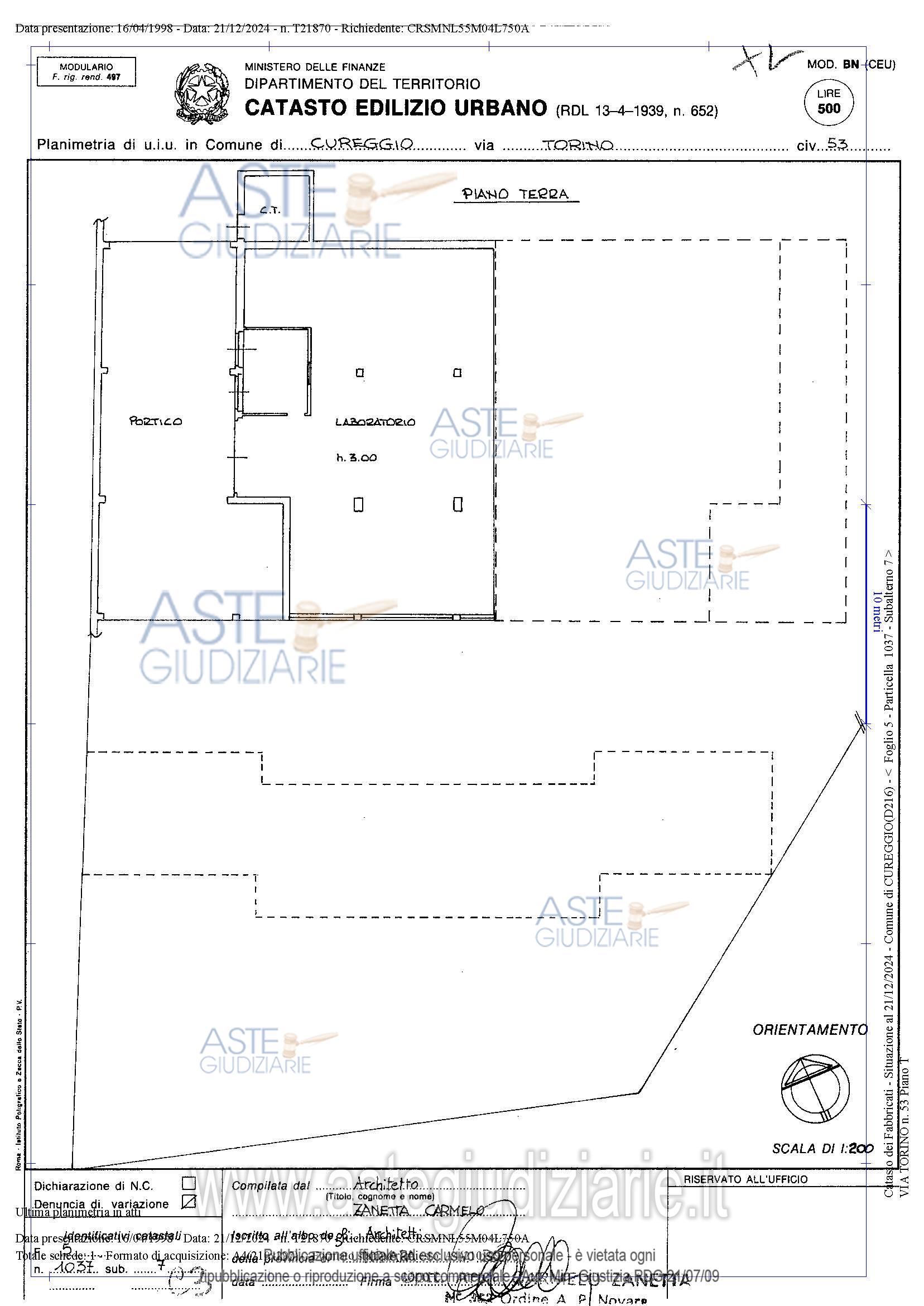 Planimetria del bene