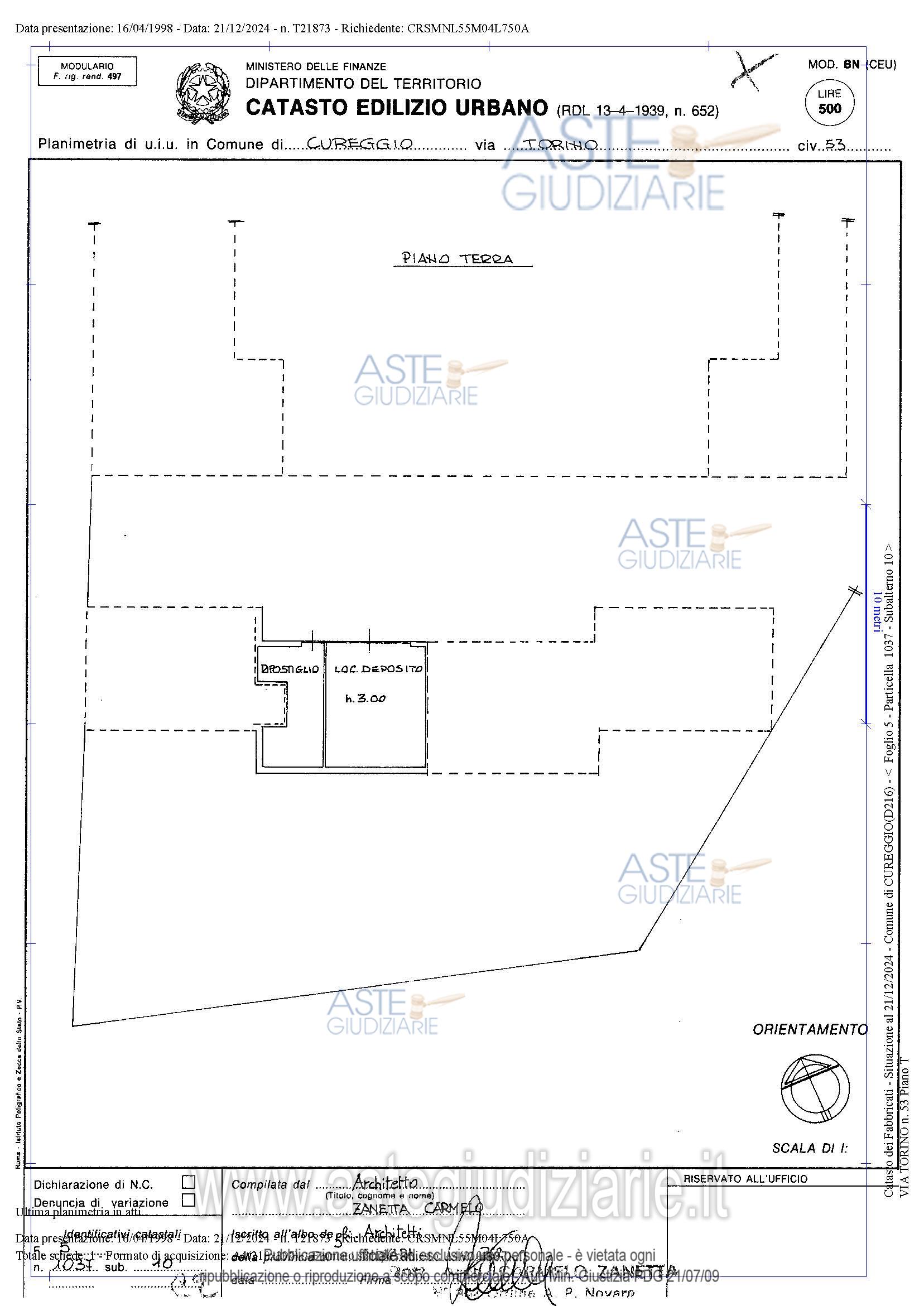 Planimetria del bene