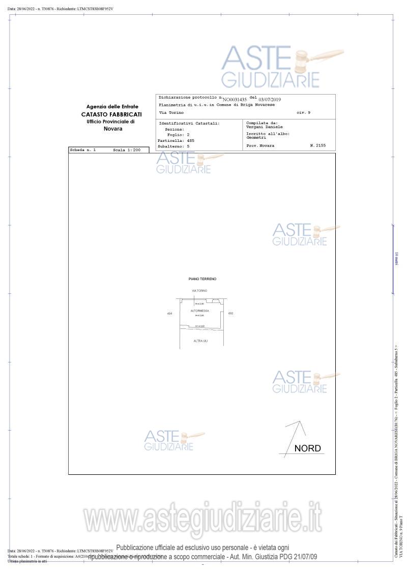 Planimetria del bene