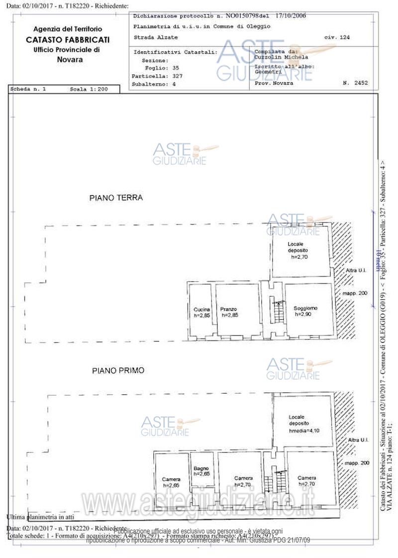 Planimetria del bene