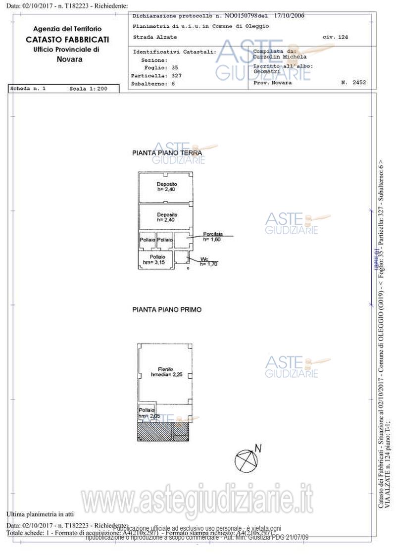 Planimetria del bene