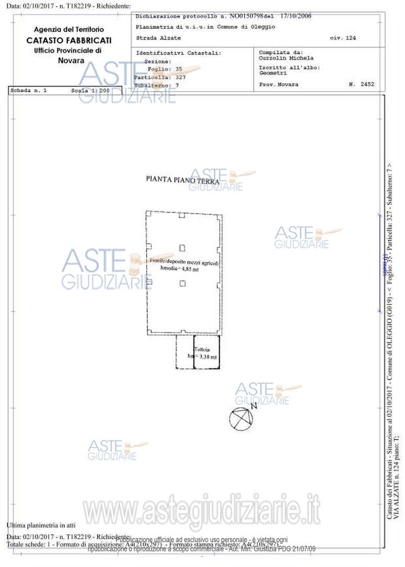 Planimetria del bene