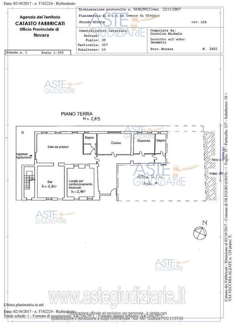 Planimetria del bene
