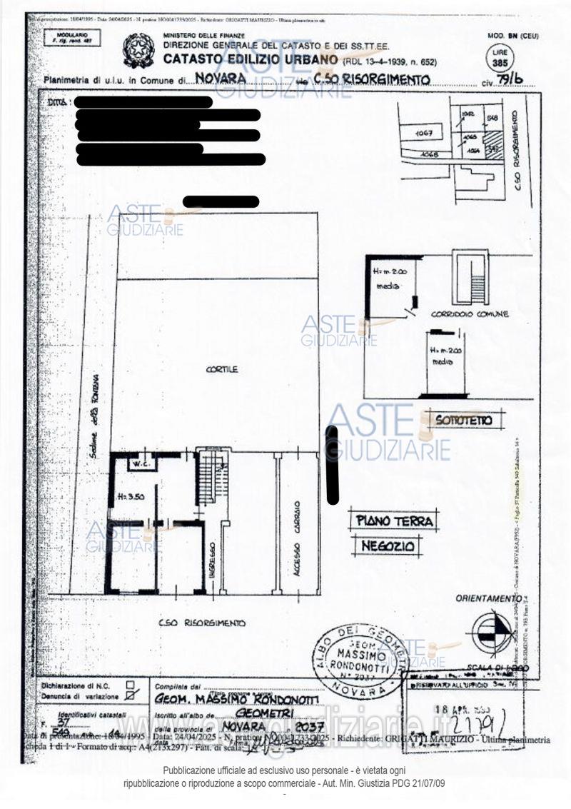 Planimetria del bene