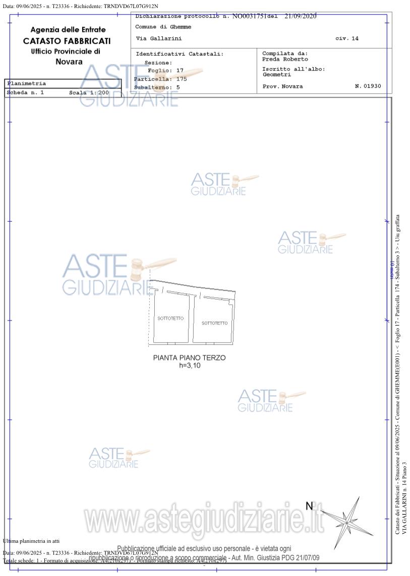 Planimetria del bene