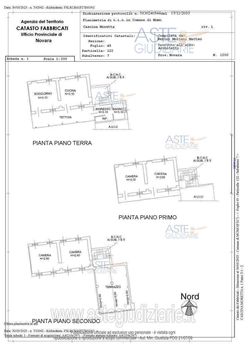 Planimetria del bene
