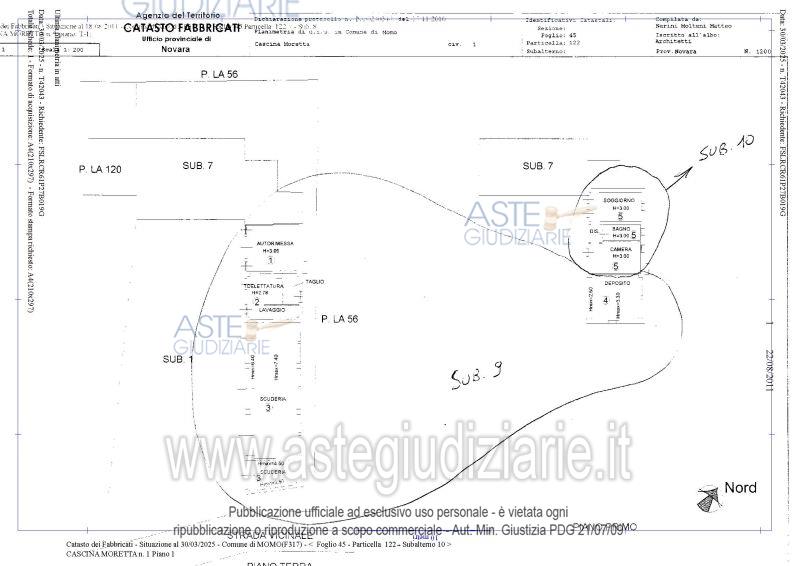 Planimetria del bene