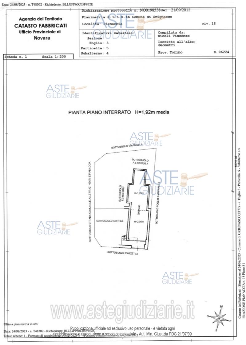 Planimetria del bene