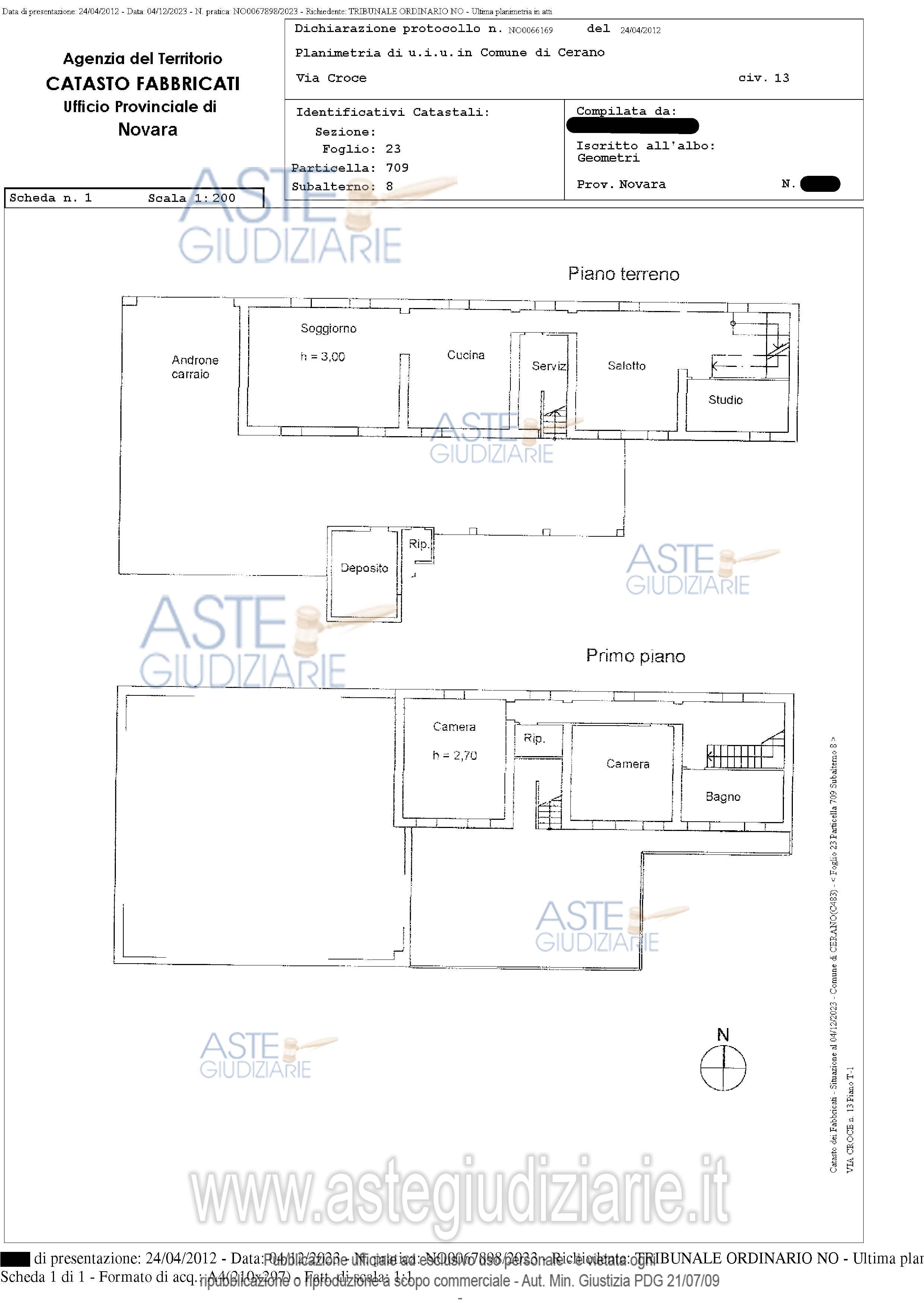 Planimetria del bene