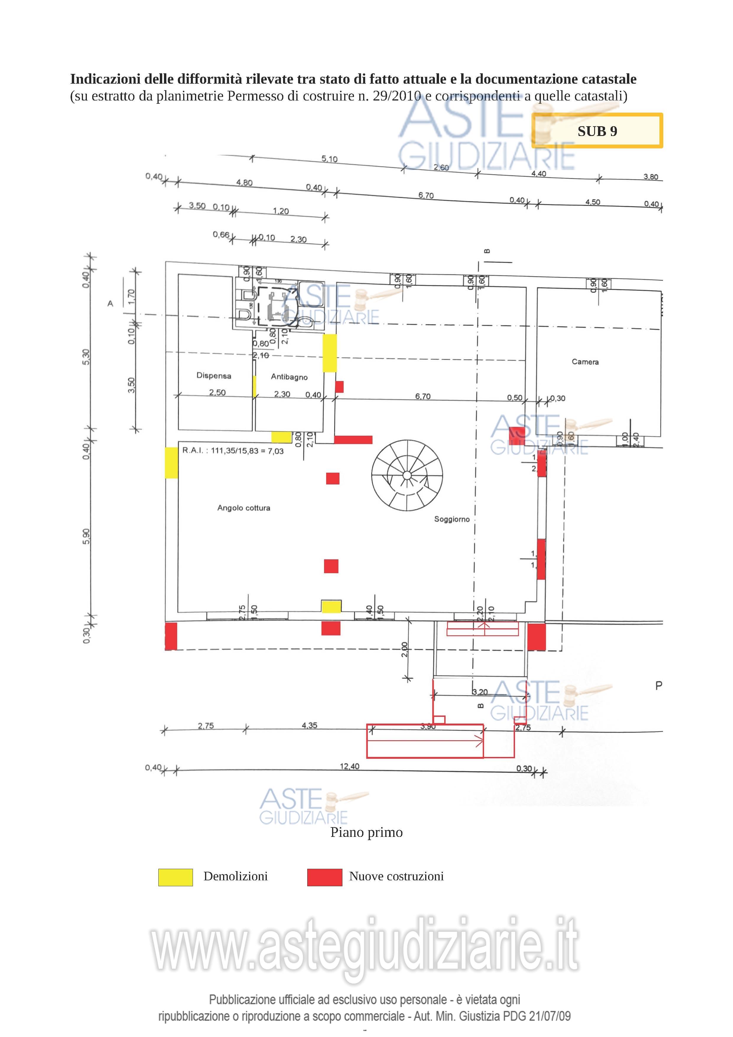 Planimetria del bene