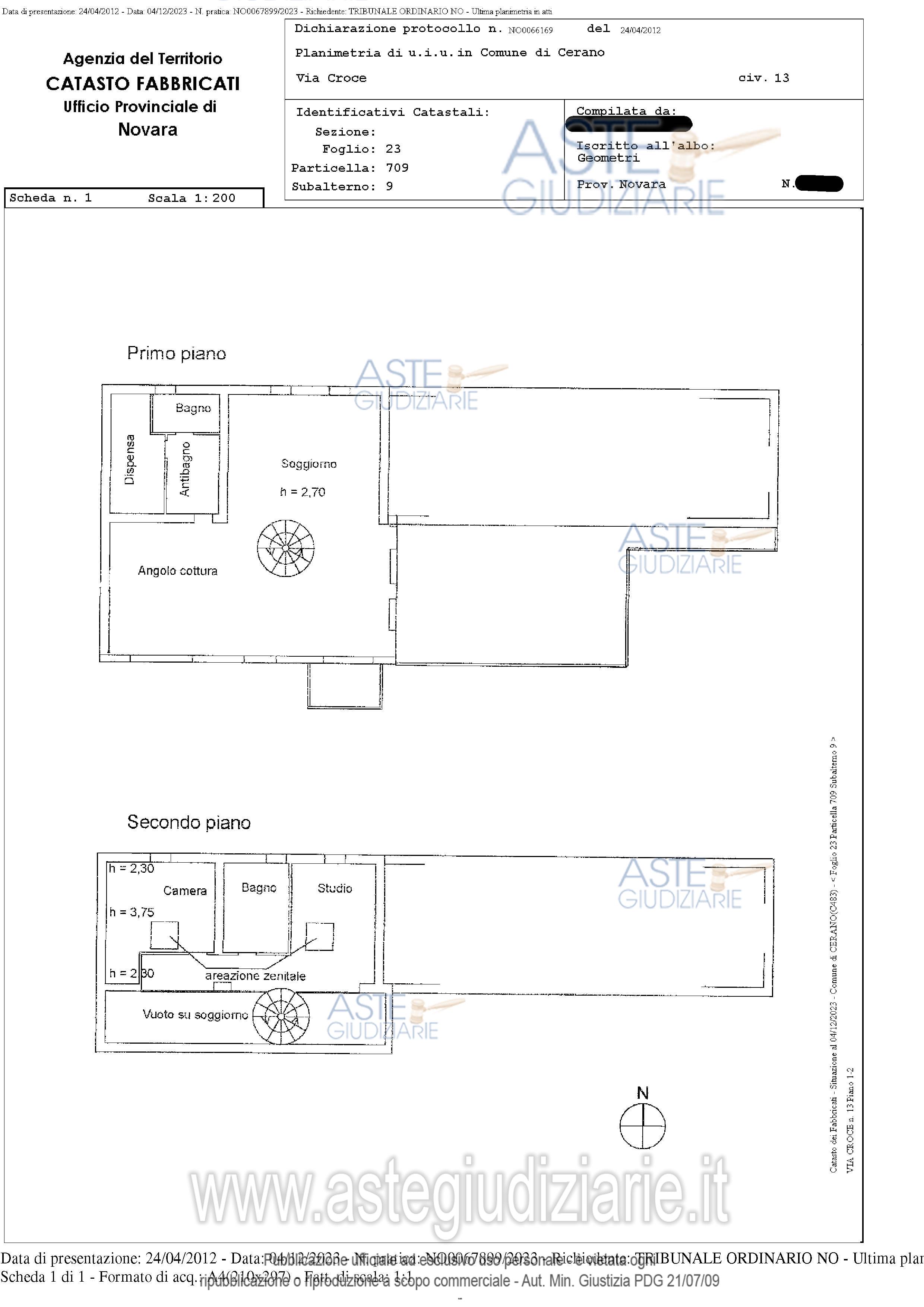 Planimetria del bene