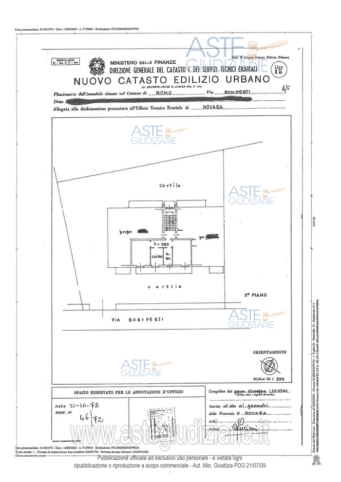 Planimetria del bene