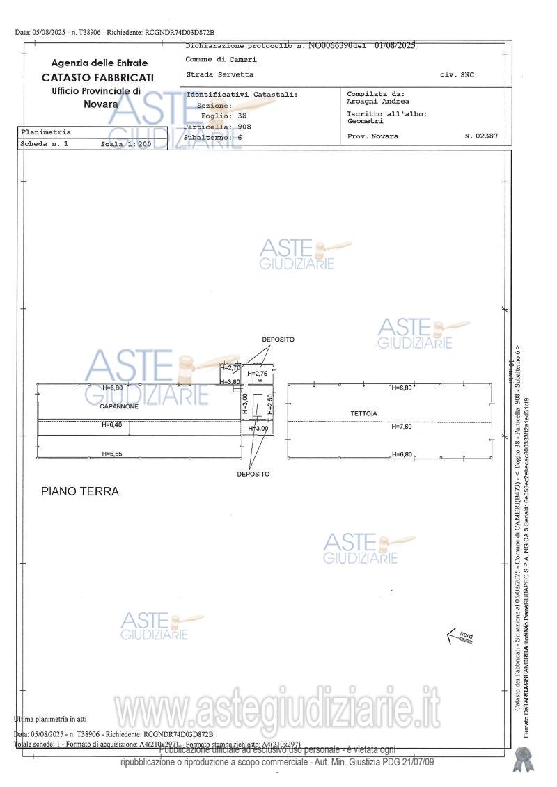 Planimetria del bene