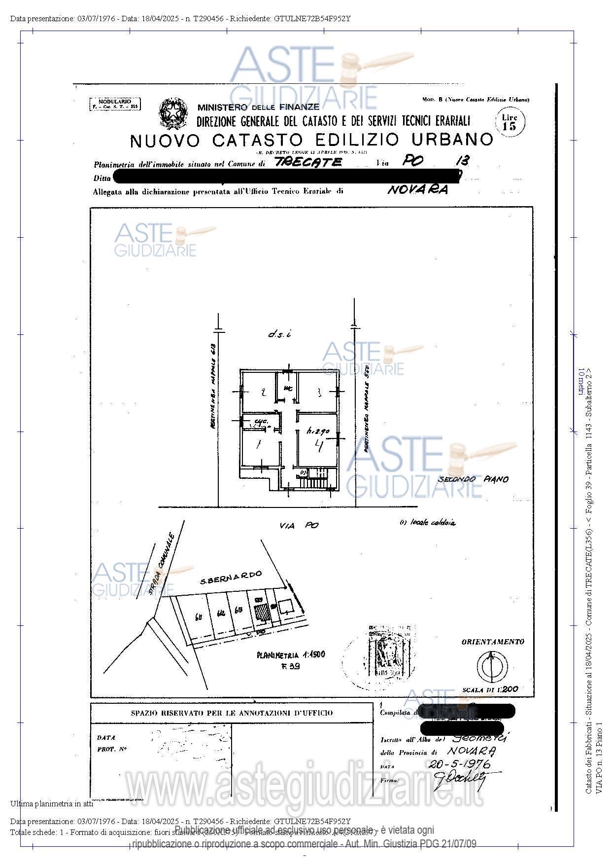 Planimetria del bene