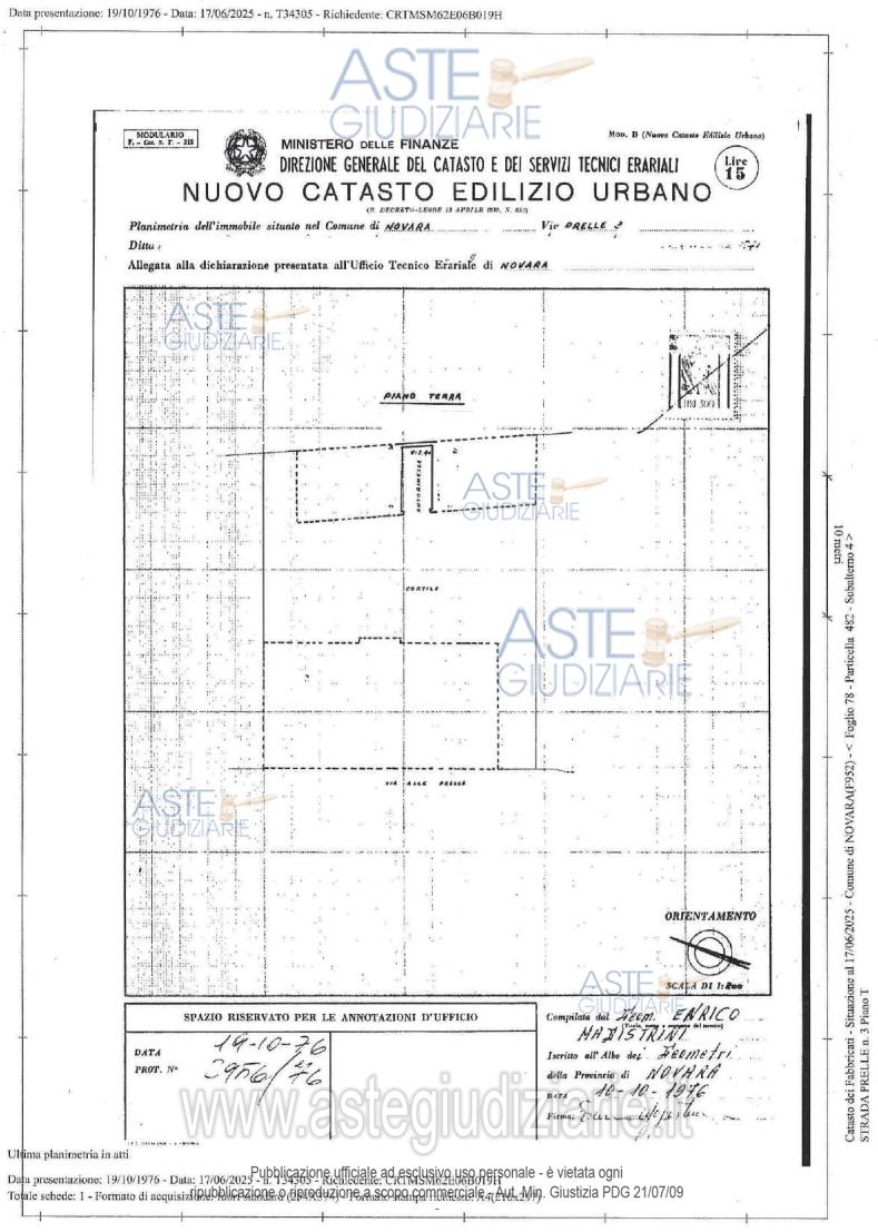 Planimetria del bene