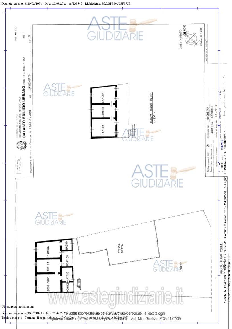 Planimetria del bene