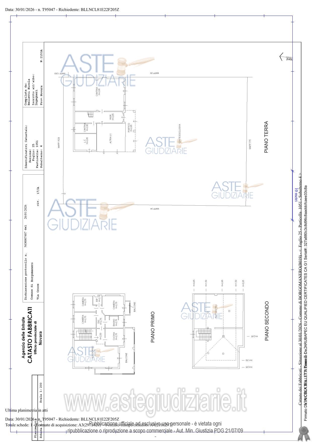 Planimetria del bene