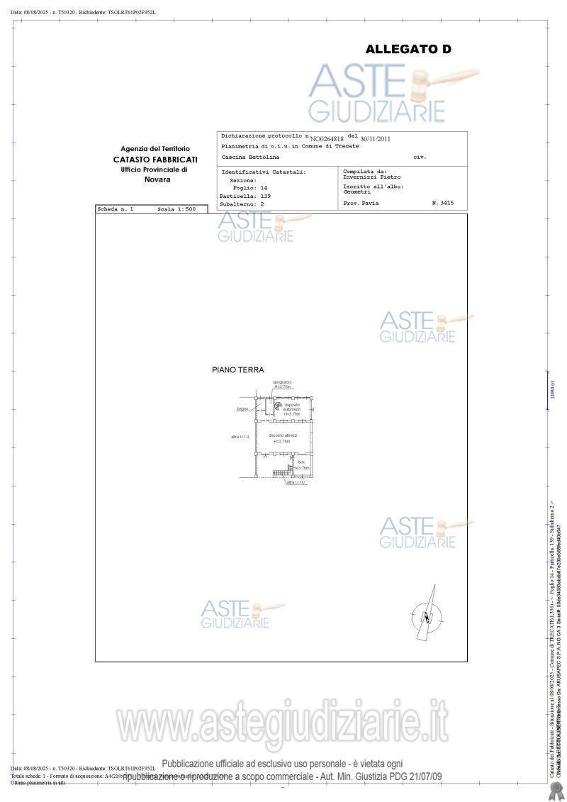 Planimetria del bene