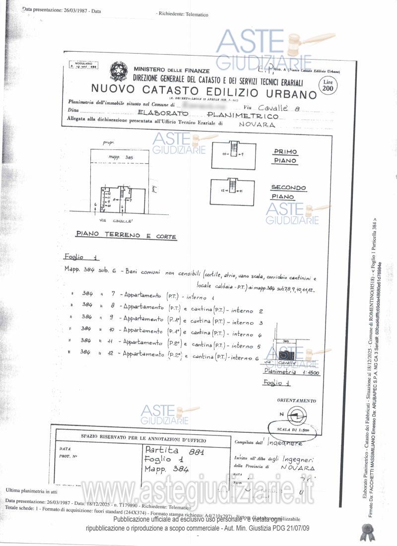 Planimetria del bene