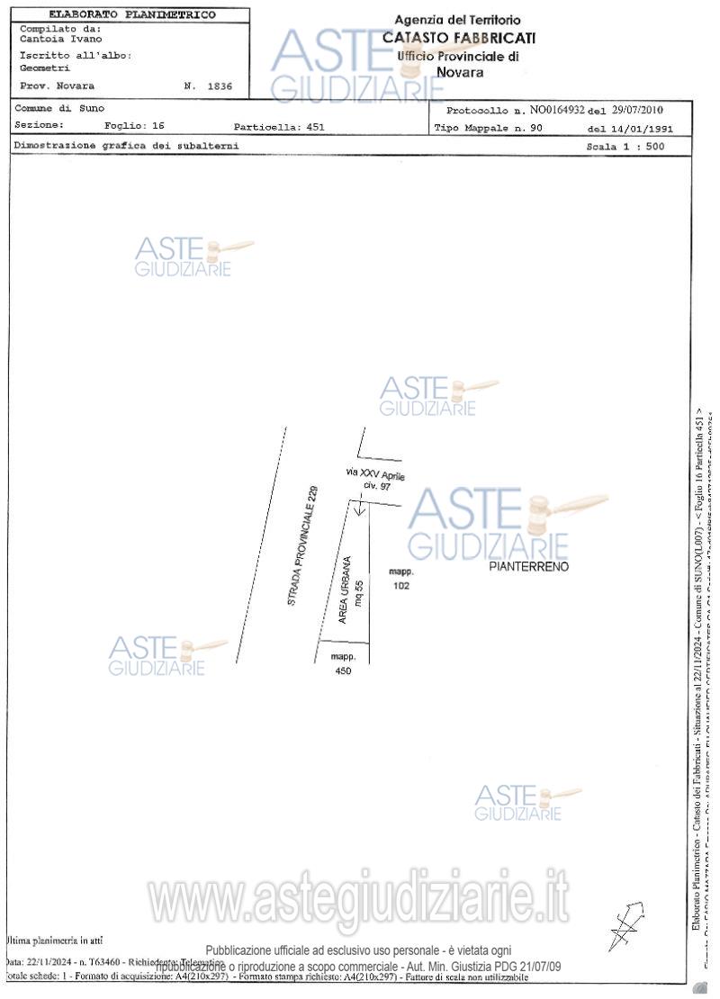 Planimetria del bene