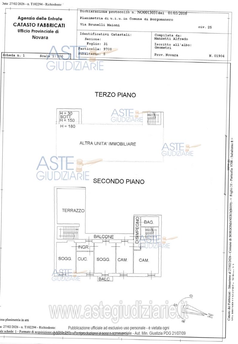 Planimetria del bene