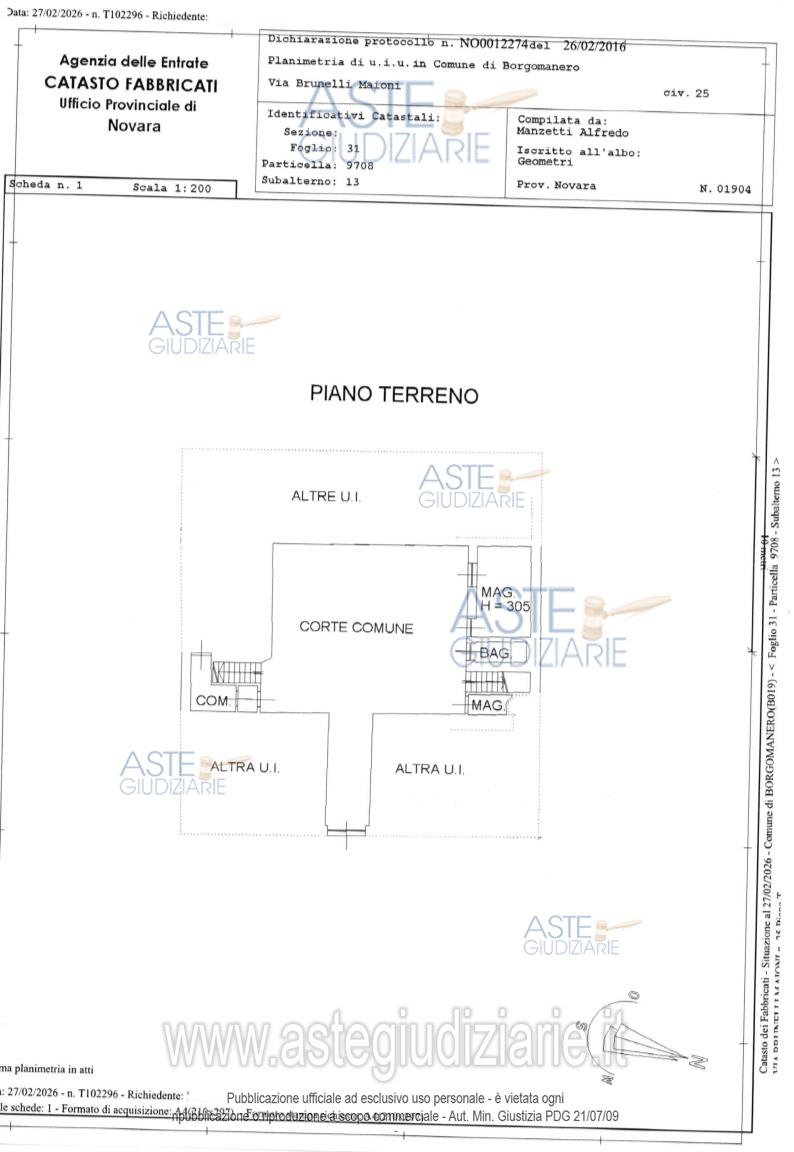 Planimetria del bene