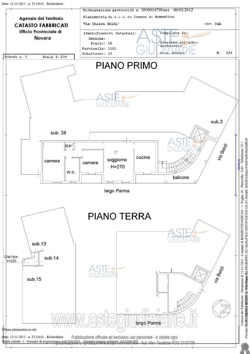 Planimetria del bene