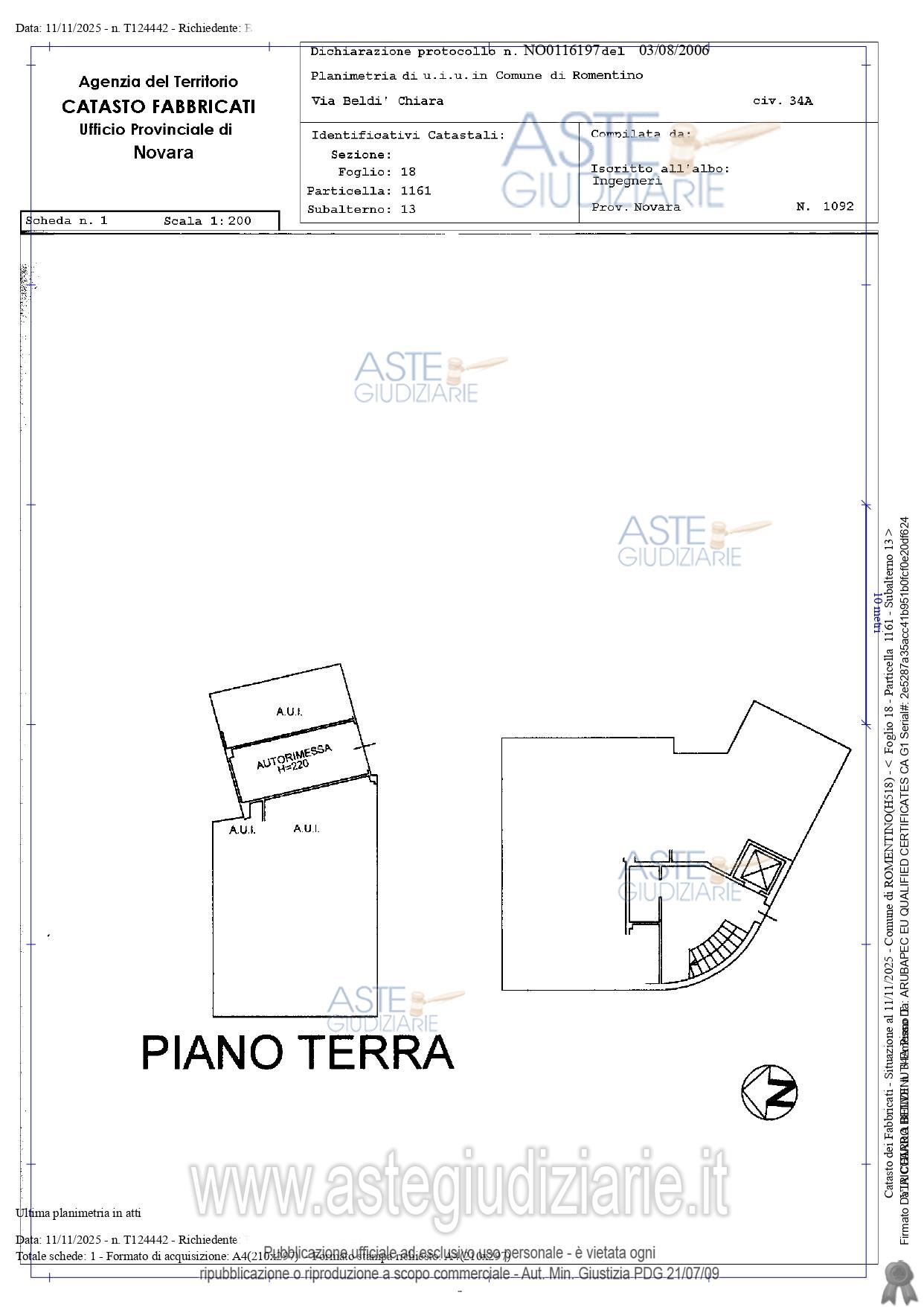 Planimetria del bene