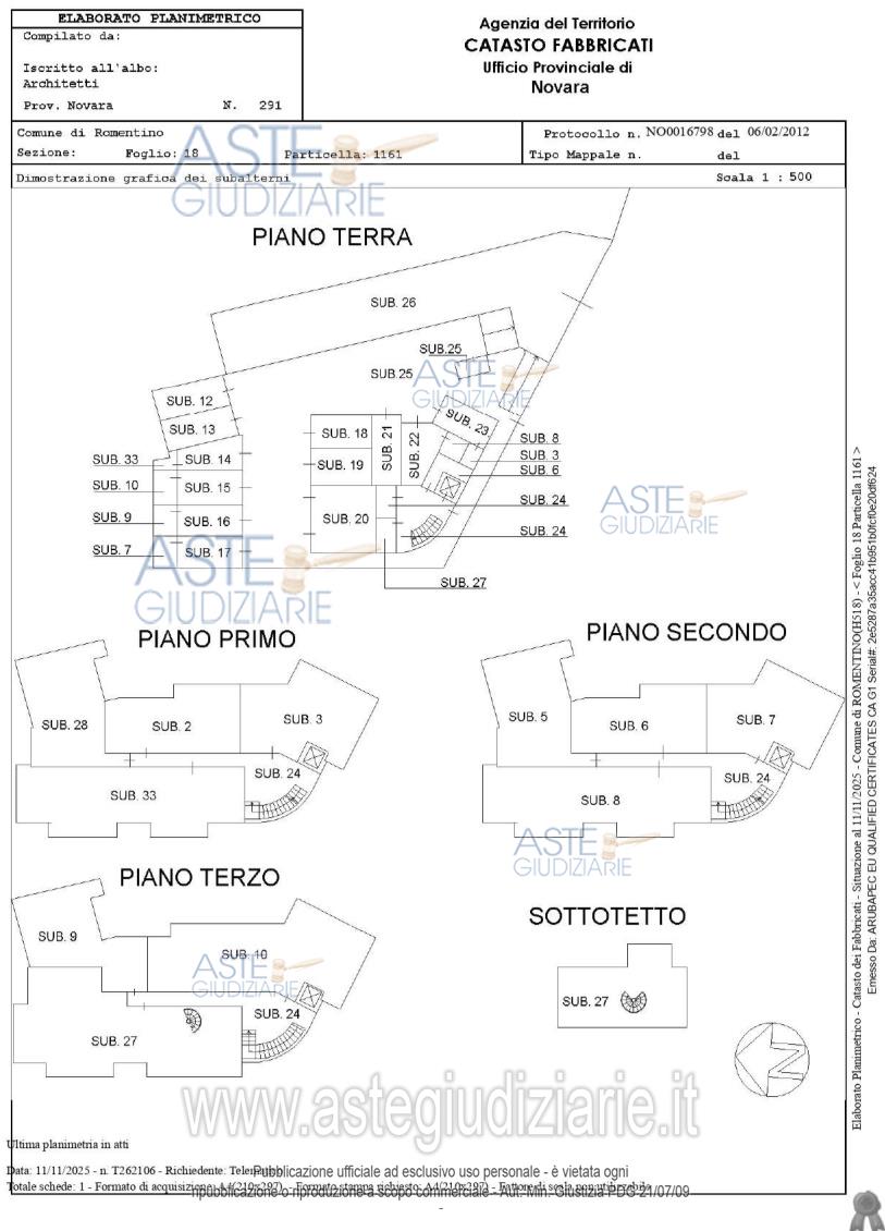 Planimetria del bene