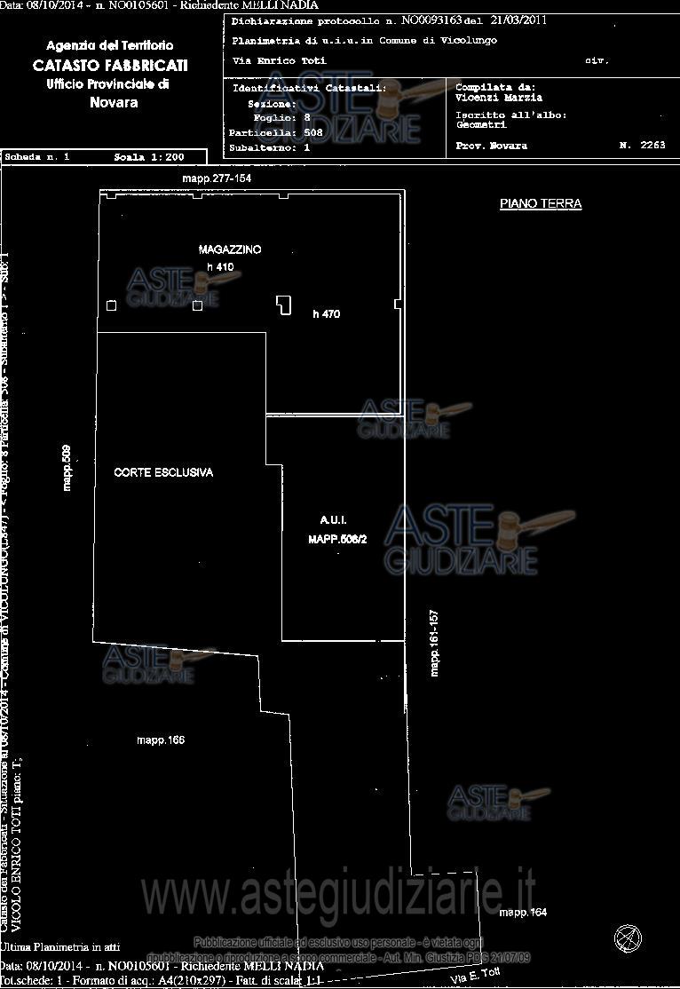 Planimetria del bene