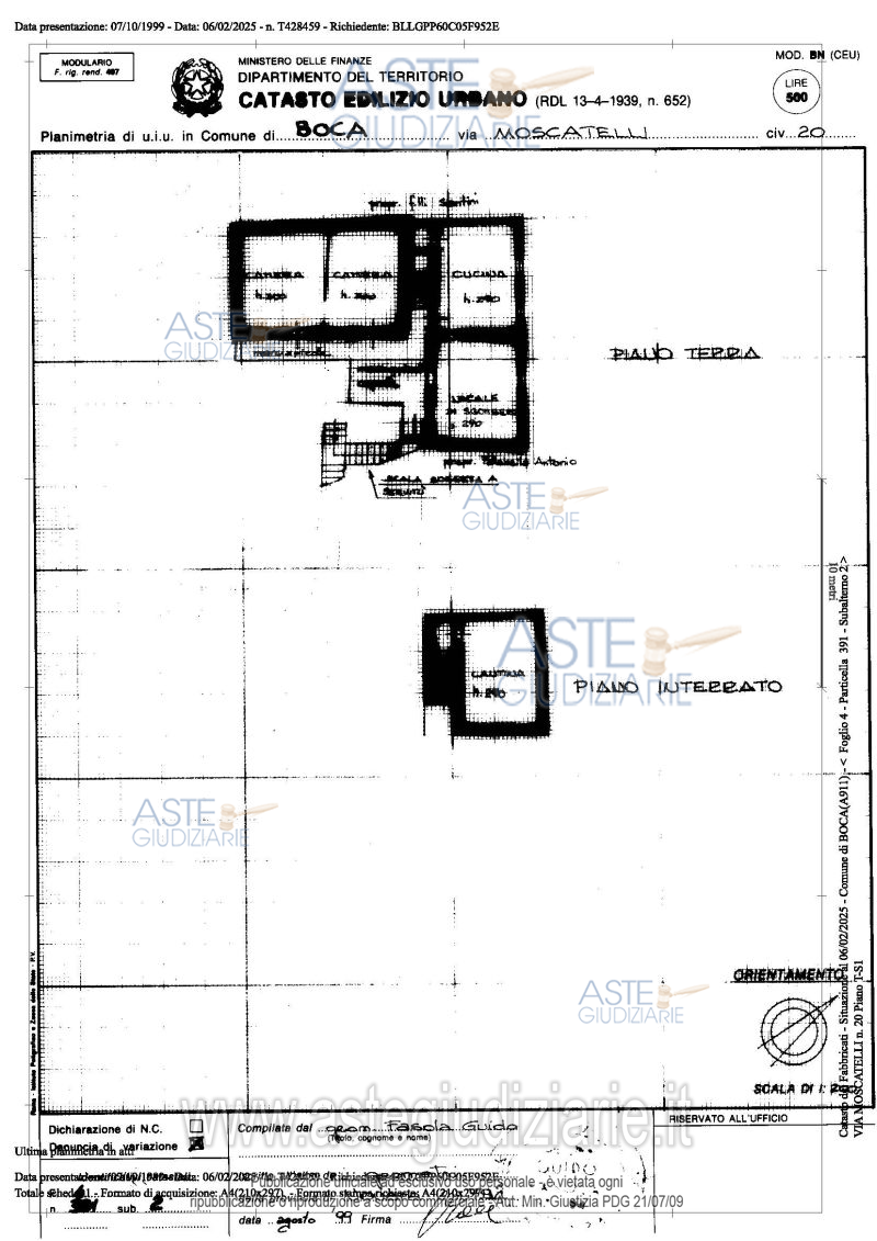 Planimetria del bene