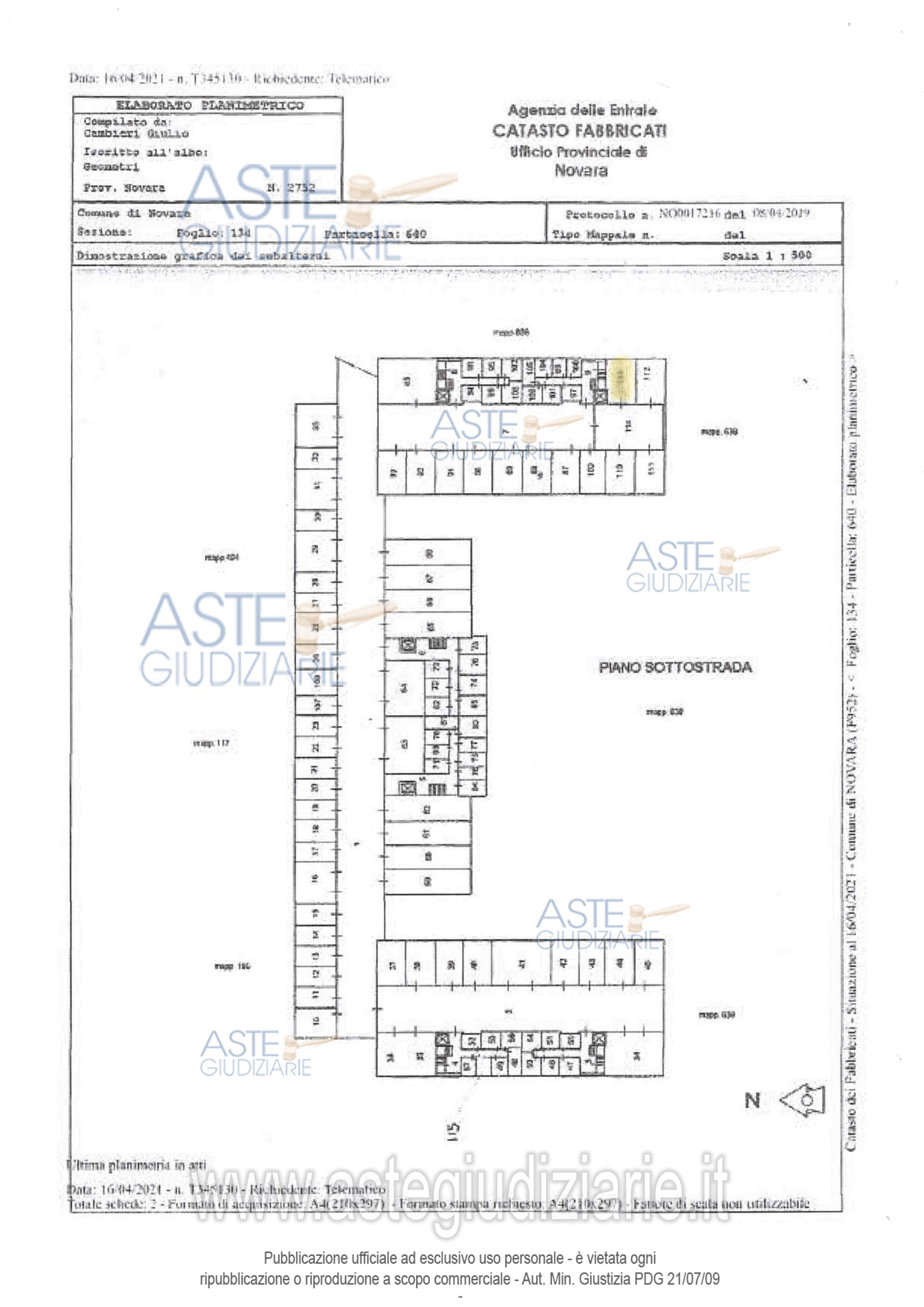 Planimetria del bene