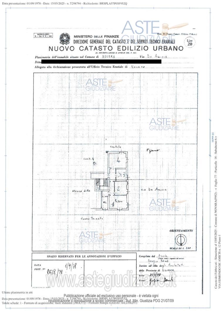 Planimetria del bene