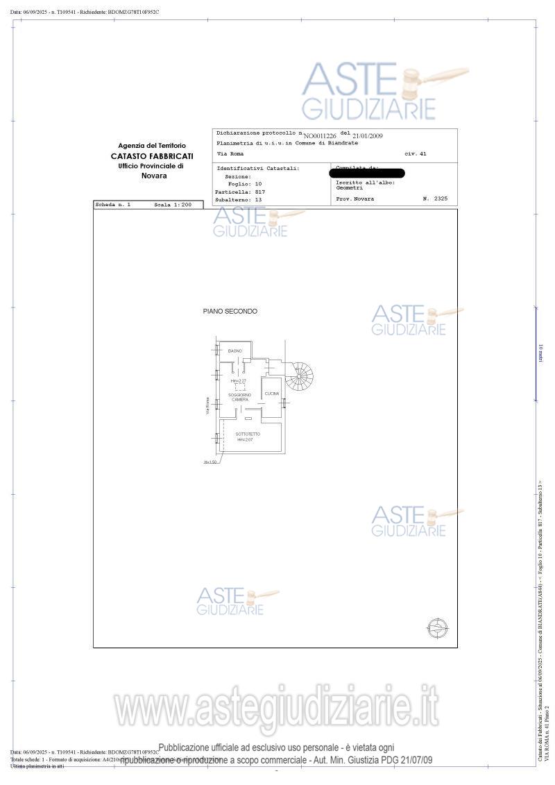 Planimetria del bene