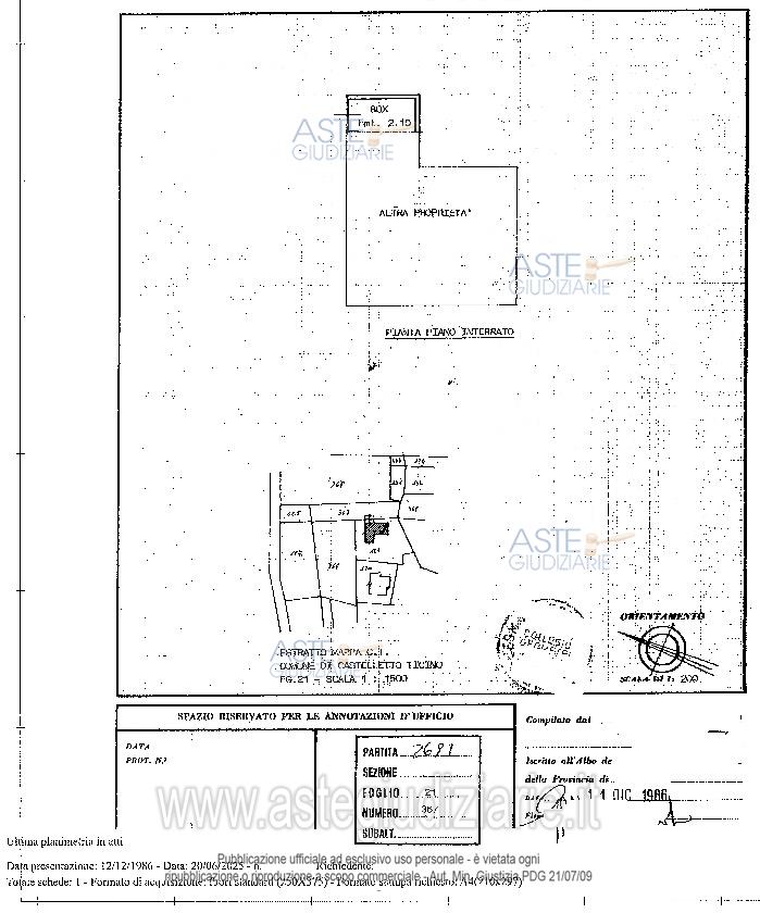Planimetria del bene