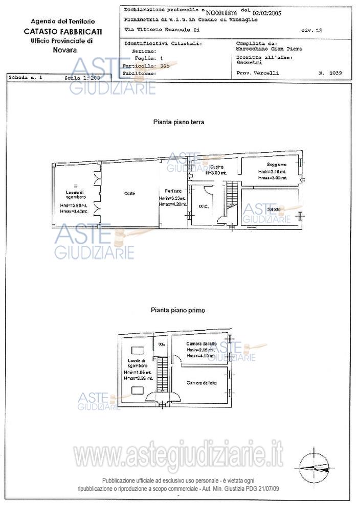 Planimetria del bene