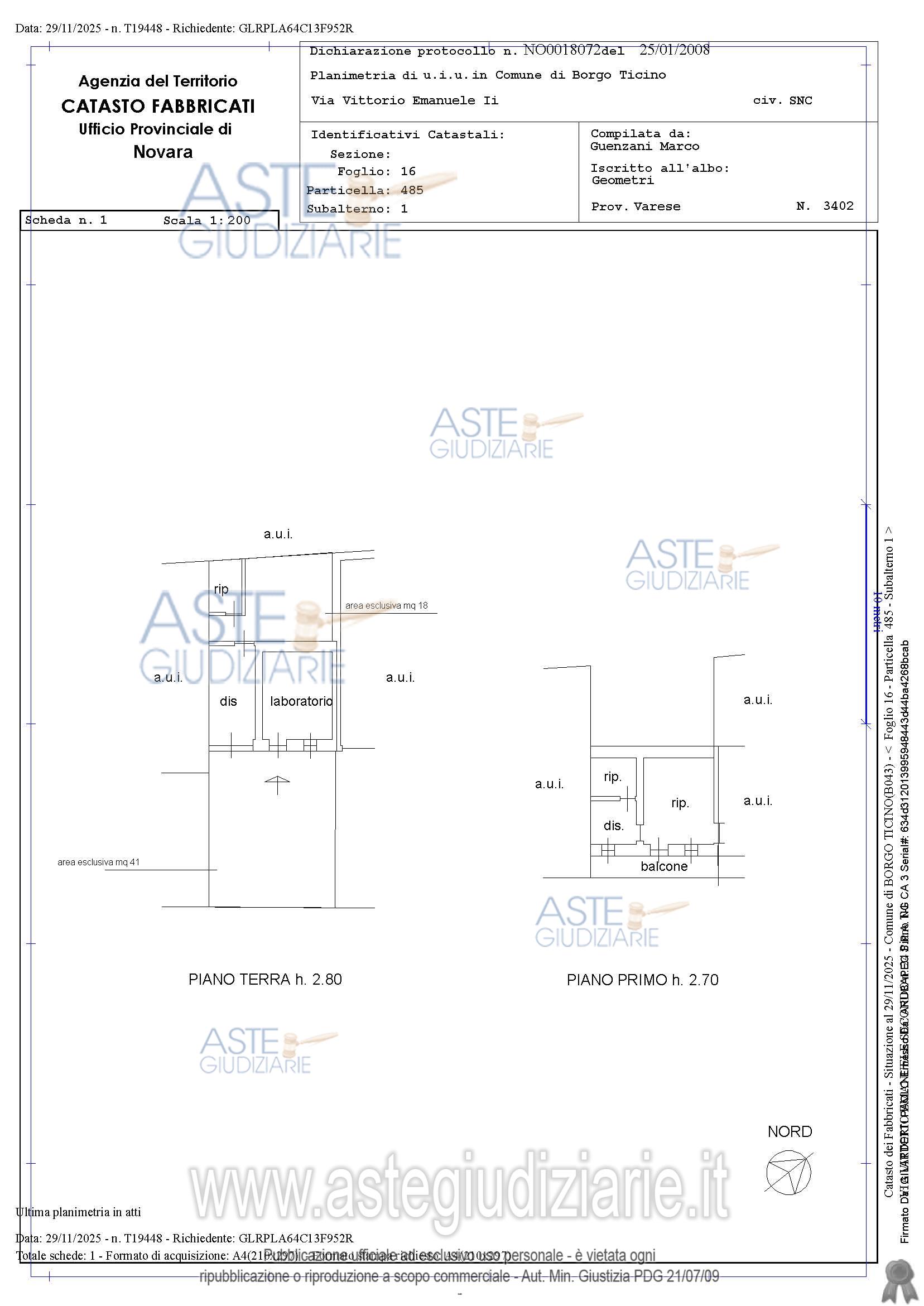 Planimetria del bene